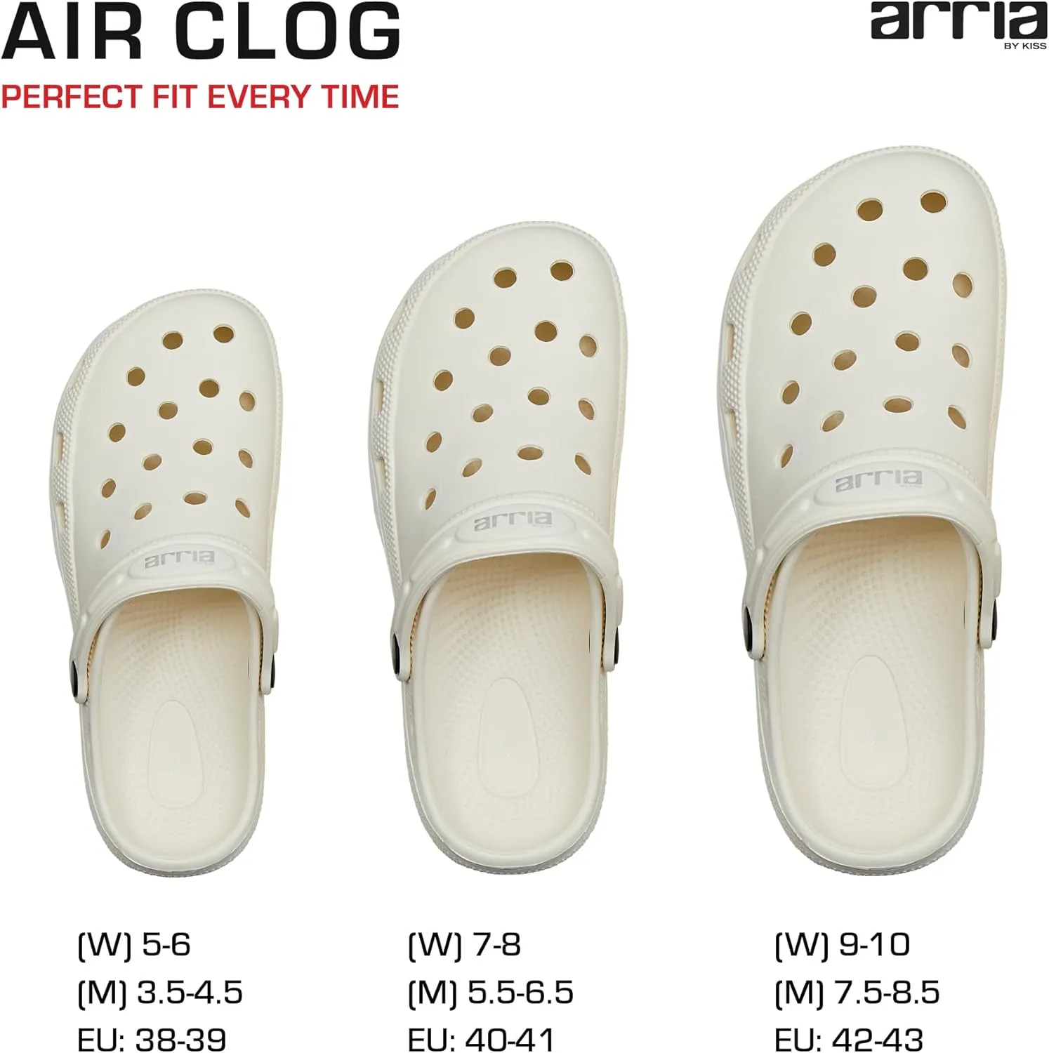 ARRIA AirClog Chunk & Classic Shoes, Unisex, Lightweight Slip-On Clogs with 360° Comfort, Breathable, Quick-Dry, Customizable Charms for Travel, Beach, Nurses, Gym & Home