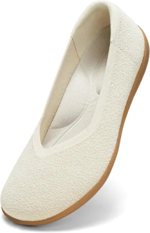 Arromic Wide Toe Box Flat Shoes Women Slip on Wide Width Flats Comfortable Ballet Flat Shoes Knit Dressy Washable Soft Walking Shoes