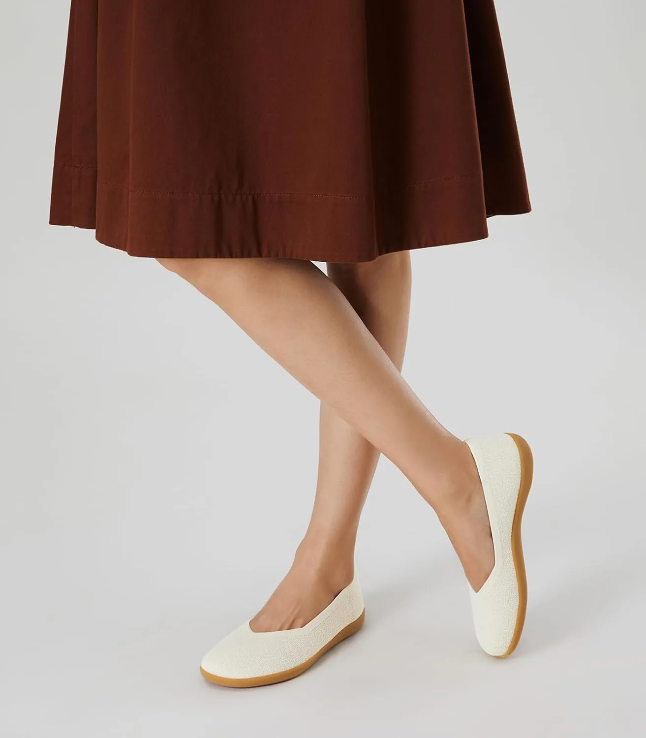 Arromic Wide Toe Box Flat Shoes Women Slip on Wide Width Flats Comfortable Ballet Flat Shoes Knit Dressy Washable Soft Walking Shoes