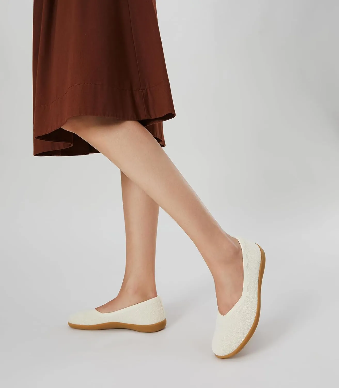 Arromic Wide Toe Box Flat Shoes Women Slip on Wide Width Flats Comfortable Ballet Flat Shoes Knit Dressy Washable Soft Walking Shoes