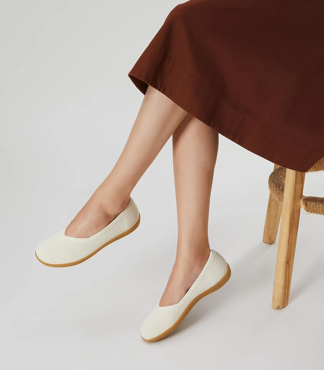 Arromic Wide Toe Box Flat Shoes Women Slip on Wide Width Flats Comfortable Ballet Flat Shoes Knit Dressy Washable Soft Walking Shoes