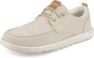ASITVO Mens Wide Canvas Loafers Slip on Big Size Walking Shoes Width Toe Box Casual Dress Shoes