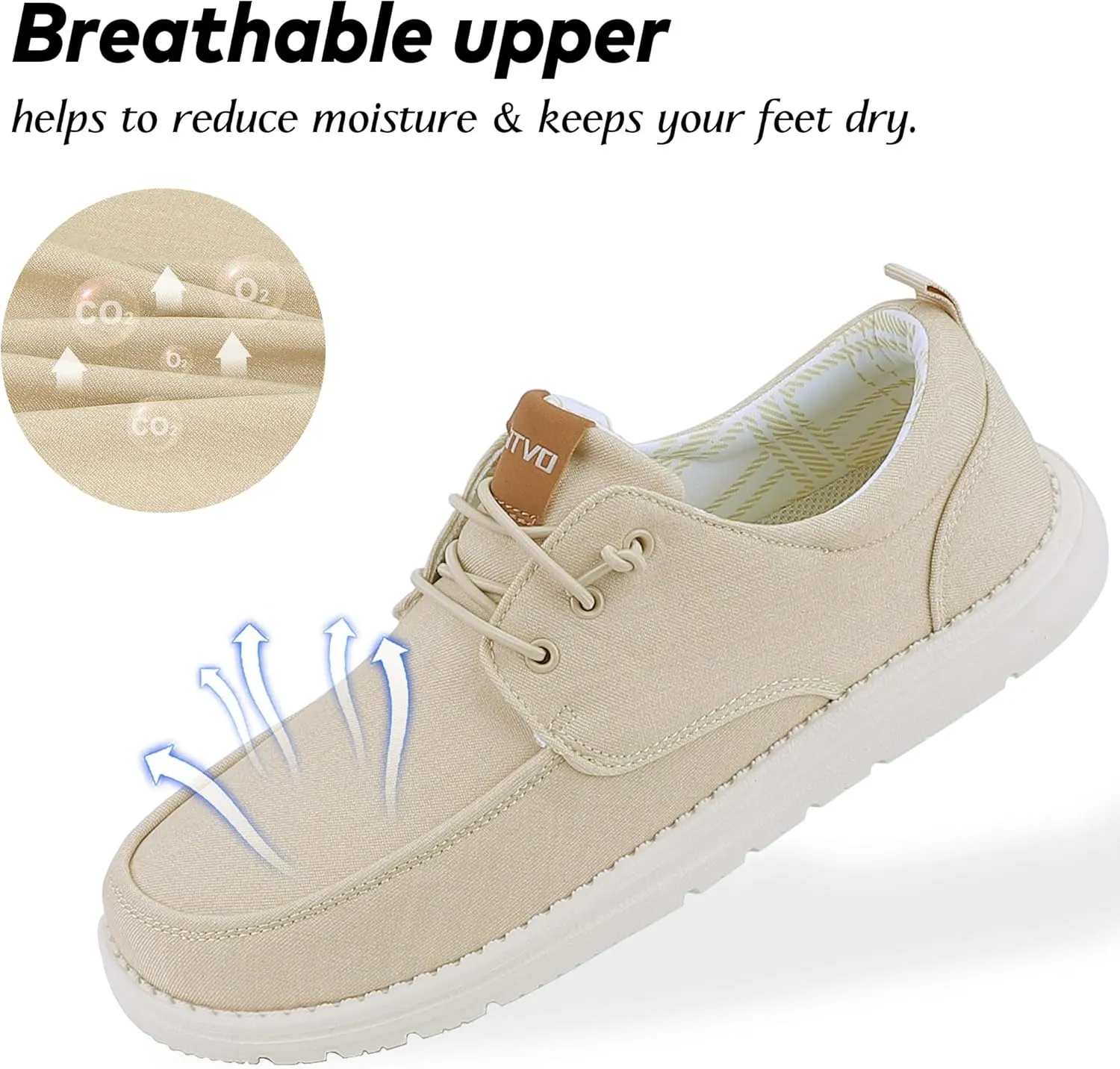 ASITVO Mens Wide Canvas Loafers Slip on Big Size Walking Shoes Width Toe Box Casual Dress Shoes