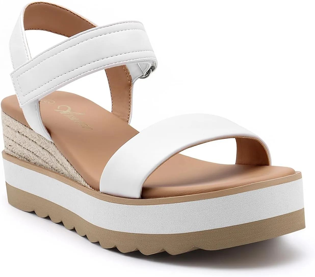 Athlefit Platform Sandals Women Espadrille Wedge Comfortable Ankle Strap Open Toe Sandals for Walking
