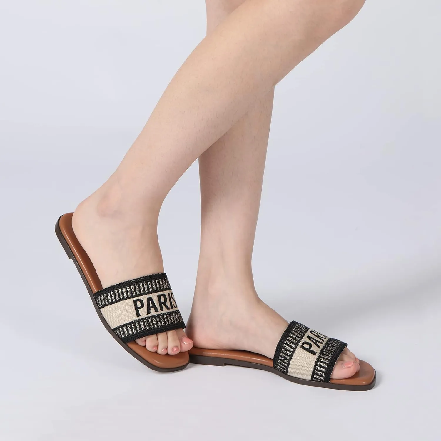 Athlefit Women's Flat Sandals Comfortable Slide Sandals Dressy Summer 2025
