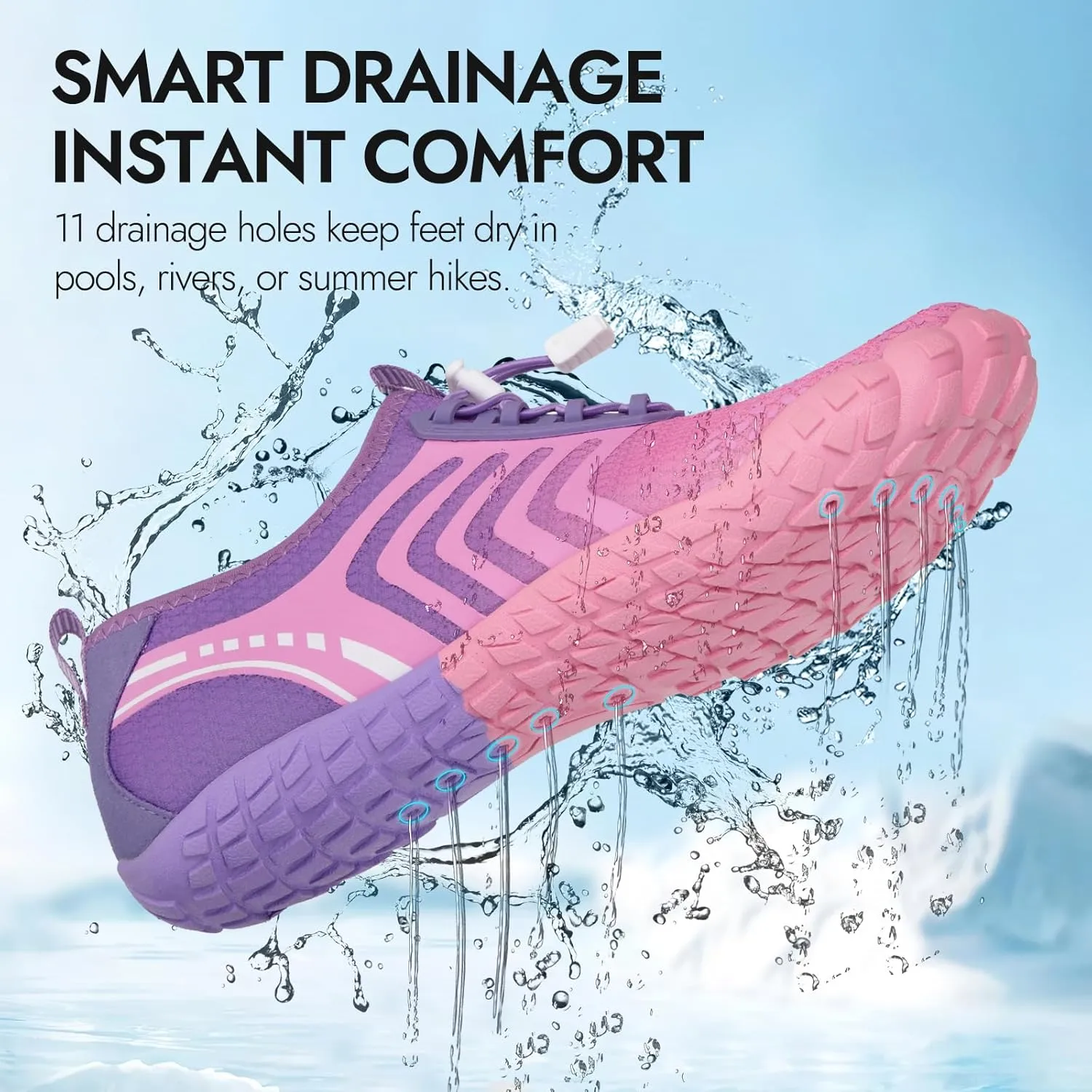ATHMILE Barefoot Shoes Women Water Shoes Wide Toe Non-Slip Aqua Beach Quick-Dry for Swim Kayak Lake Pool River Hiking Surfing Boating Fishing Diving Cruise Ship Essentials