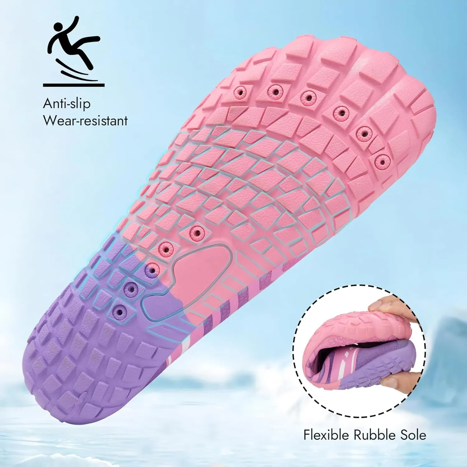 ATHMILE Barefoot Shoes Women Water Shoes Wide Toe Non-Slip Aqua Beach Quick-Dry for Swim Kayak Lake Pool River Hiking Surfing Boating Fishing Diving Cruise Ship Essentials