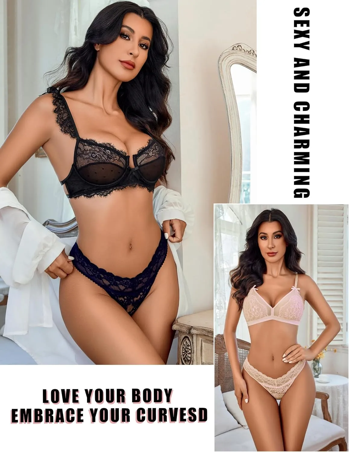 Avidlove Thongs for Women Lace Sexy Panties Low Waist Brazilian Underwear