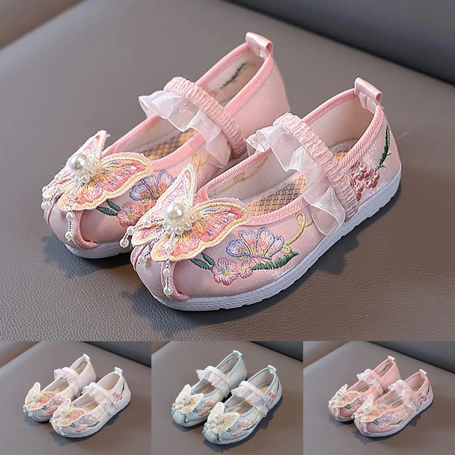 Baby Girl Shoe Girls Flat Bottomed Embroidered Sandals Fashionable Antique Costume Children Performance Shoes
