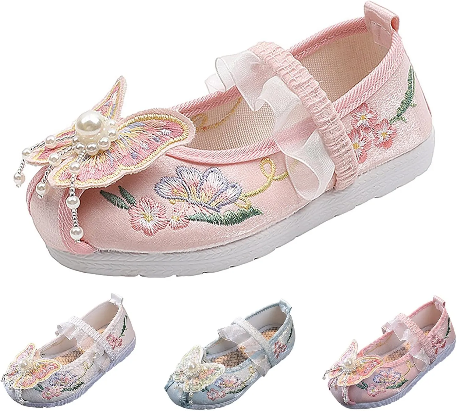 Baby Girl Shoe Girls Flat Bottomed Embroidered Sandals Fashionable Antique Costume Children Performance Shoes