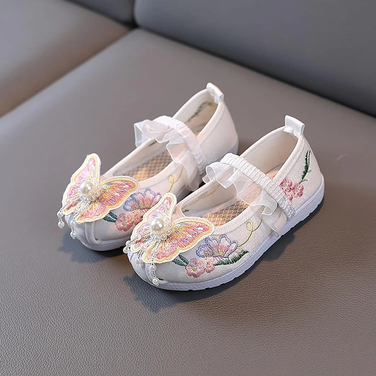 Baby Girl Shoe Girls Flat Bottomed Embroidered Sandals Fashionable Antique Costume Children Performance Shoes
