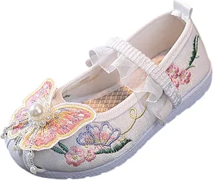 Baby Girl Shoe Girls Flat Bottomed Embroidered Sandals Fashionable Antique Costume Children Performance Shoes