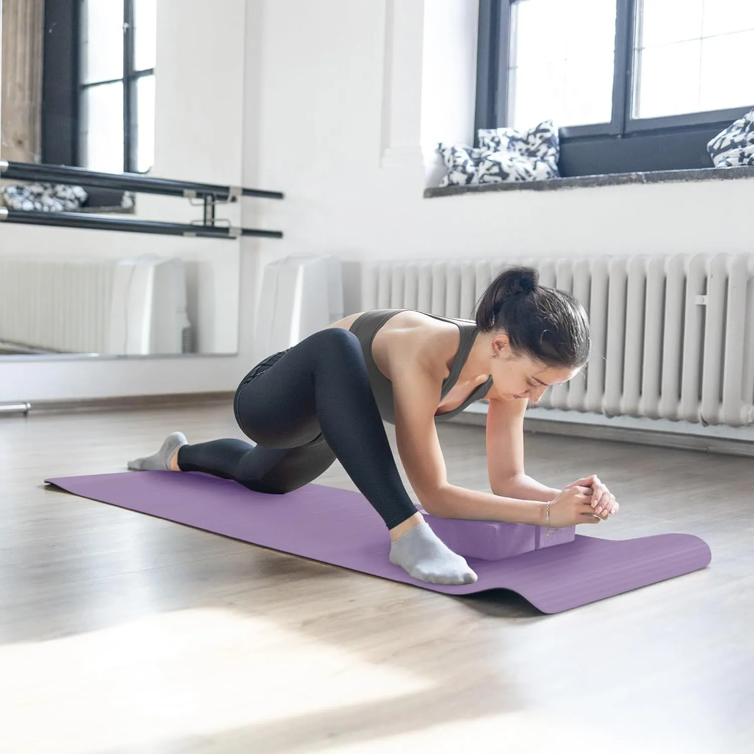 BalanceFrom 7-Piece Set - Include Yoga Mat with Carrying Strap, 2 Yoga Blocks, Yoga Mat Towel, Yoga Hand Towel, Yoga Strap and Yoga Knee Pad, Multiple Colors