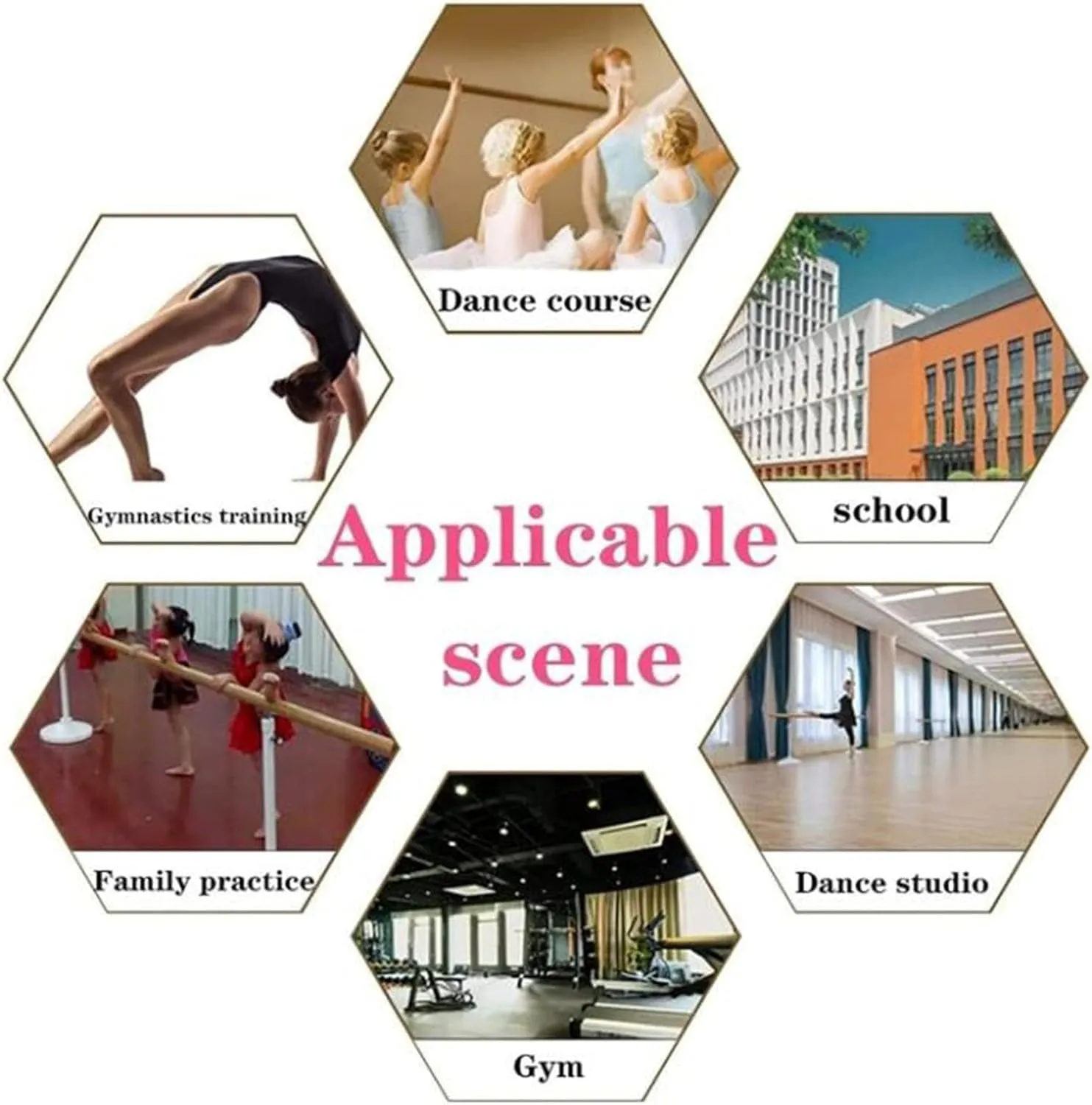 Ballet Barre,Double Freestanding Barre Exercise Equipment Portable Ballet Bar, Fitness Dance Bar for Stretch, Ballet & Workout (White 150cm)