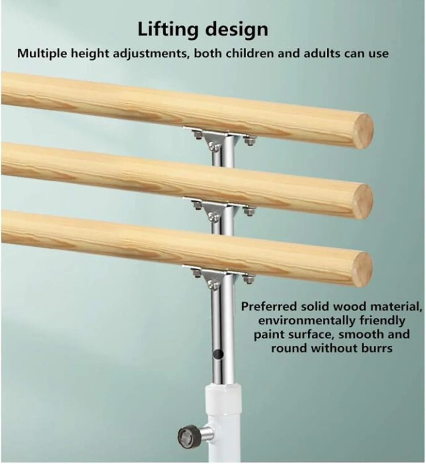 Ballet Barre,Double Freestanding Barre Exercise Equipment Portable Ballet Bar, Fitness Dance Bar for Stretch, Ballet & Workout (White 150cm)