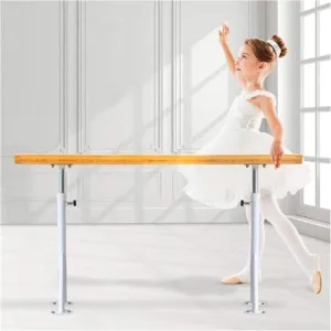 Ballet Barre,Double Freestanding Barre Exercise Equipment Portable Ballet Bar, Fitness Dance Bar for Stretch, Ballet & Workout (White 150cm)