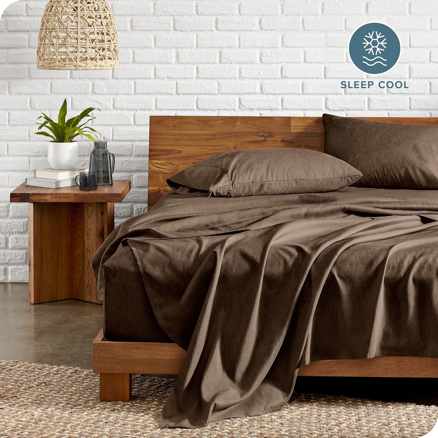 Bare Home Queen Sheet Set - Luxury 1800 Ultra-Soft Microfiber Bed Sheets - Double Brushed - Deep Pockets - Easy Fit - 4 Piece Set - Bedding Sheets & Pillowcases (Queen, Heathered Taupe)