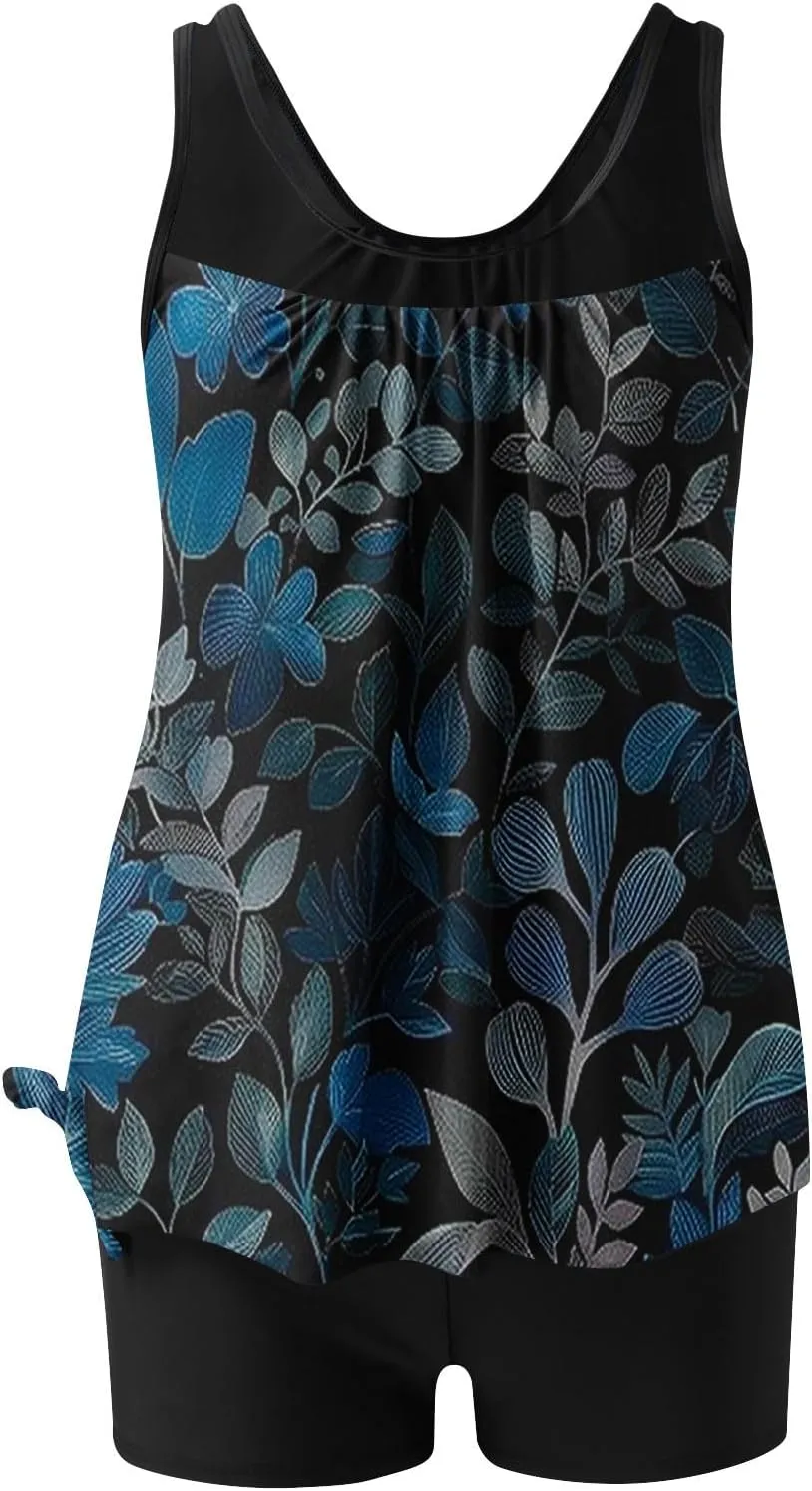 Bathing Suit for Women Plus Size Vacation Swim Suits with Shorts Swimwear Modest Tummy Control Tankini Swimsuits 2025