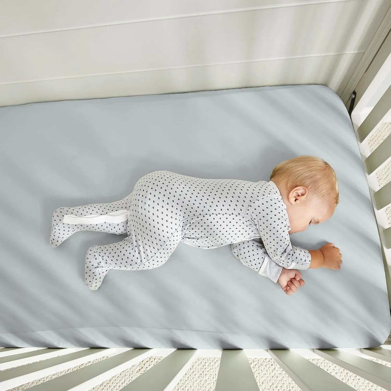 Bedgear Baby Hyper-Linen Performance Crib Sheet - Deflects Heat and Fitted Crib Sheet, Soft and Airy Feel, Light Green