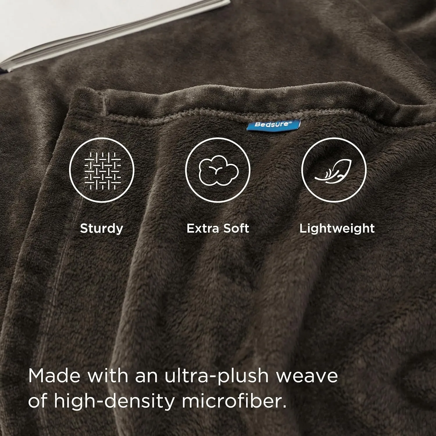 Bedsure Fleece Throw Blanket Brown - 300GSM Blankets for Couch, Sofa, Bed, Soft Lightweight Plush Cozy Throws for Toddlers, 50x60 inches