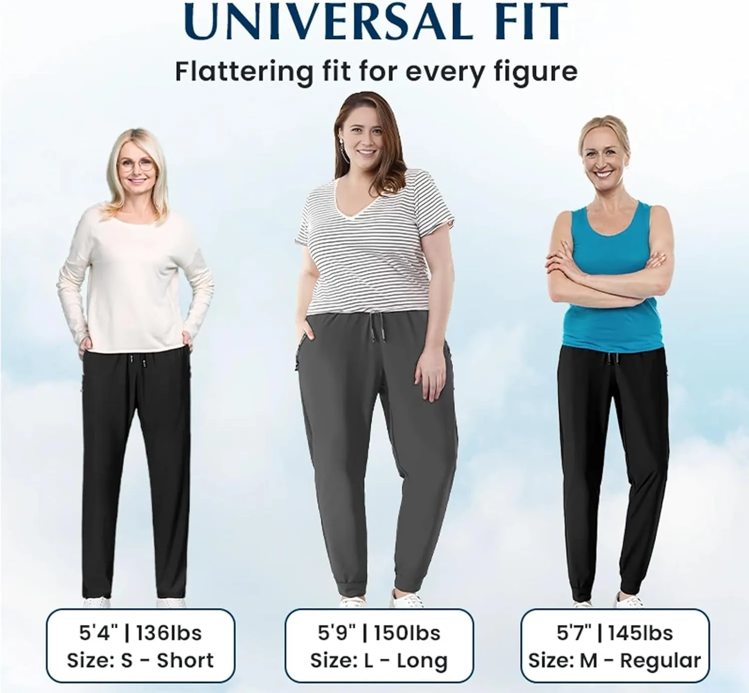 Beeswan Stretch Active - Women's Ultra Stretch Breathable Casual Quick Drying Work Glide Comfy Fit Slip On Pants Over 50