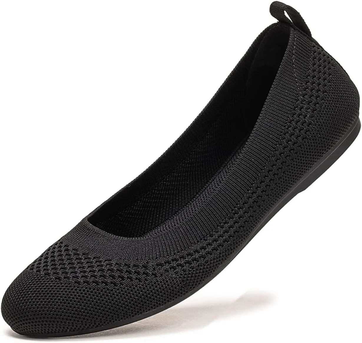 BEJINASH Ballet Flats for Women Soft Slip On Flat Shoes Knit Round Toe Work Flat Mesh Woman Walking Shoes Comfortable Casual