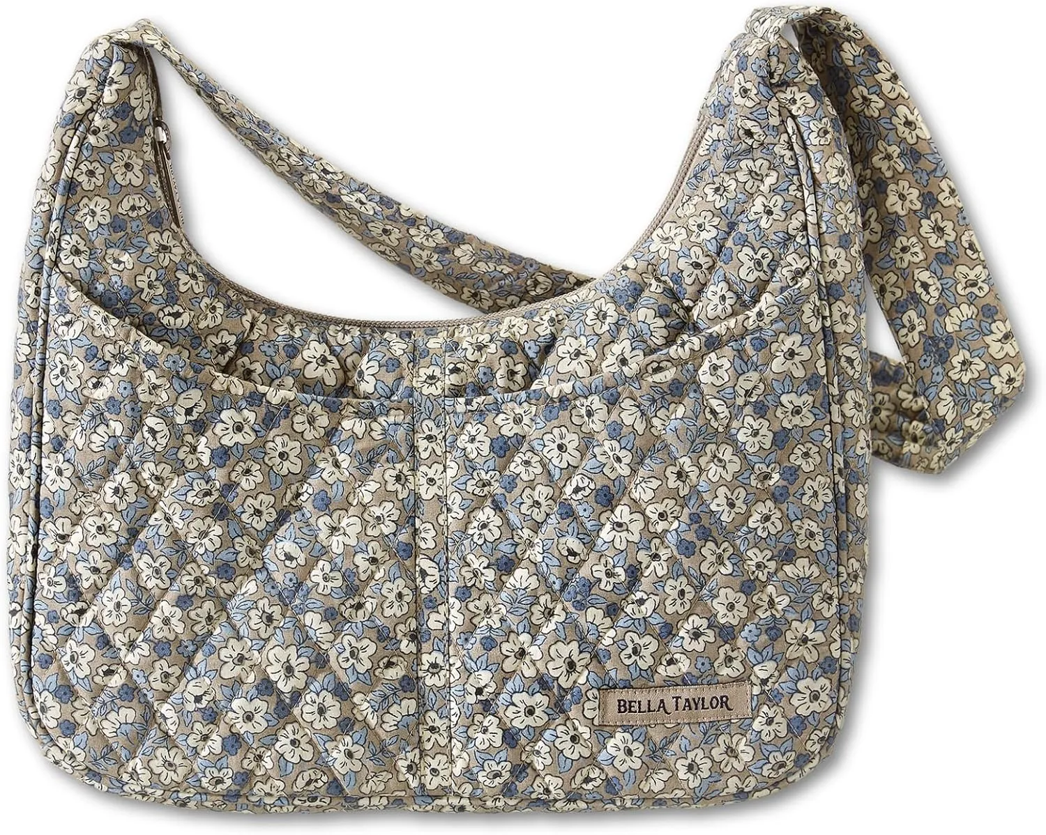 Bella Taylor Blakely - Hobo Shoulder Bag for Women - Lightweight Quilted Fabric Purse with Pockets