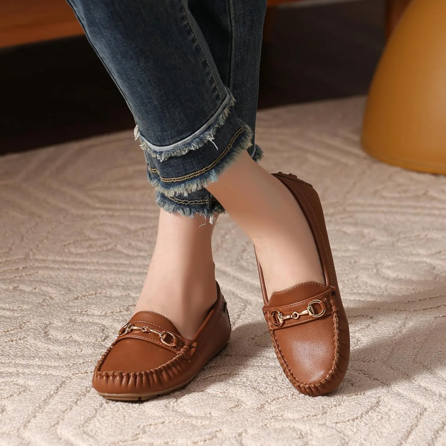 Bernal Women Penny Loafers Casual Comfortable Slip On Flat Shoes Driving Loafers Work Walking Shoes