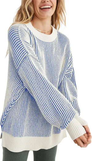 Beyond Chenille Sweater for Women 2024 Winter Crew Neck Pullover Sweater Color Block Knit Tops