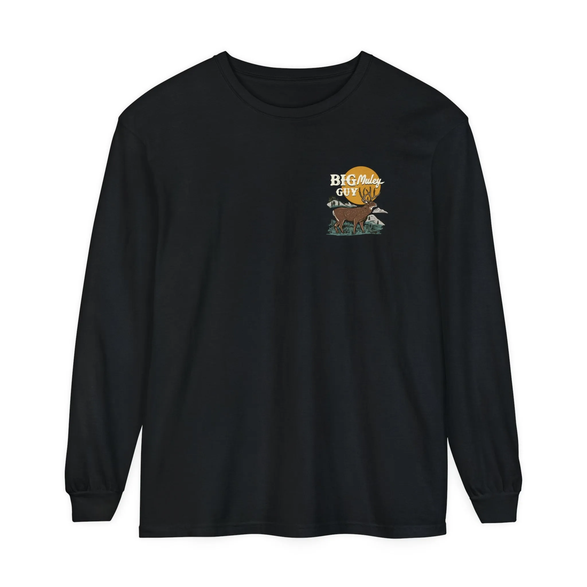 Big Mule Deer Guy Badge Long Sleeve Tee