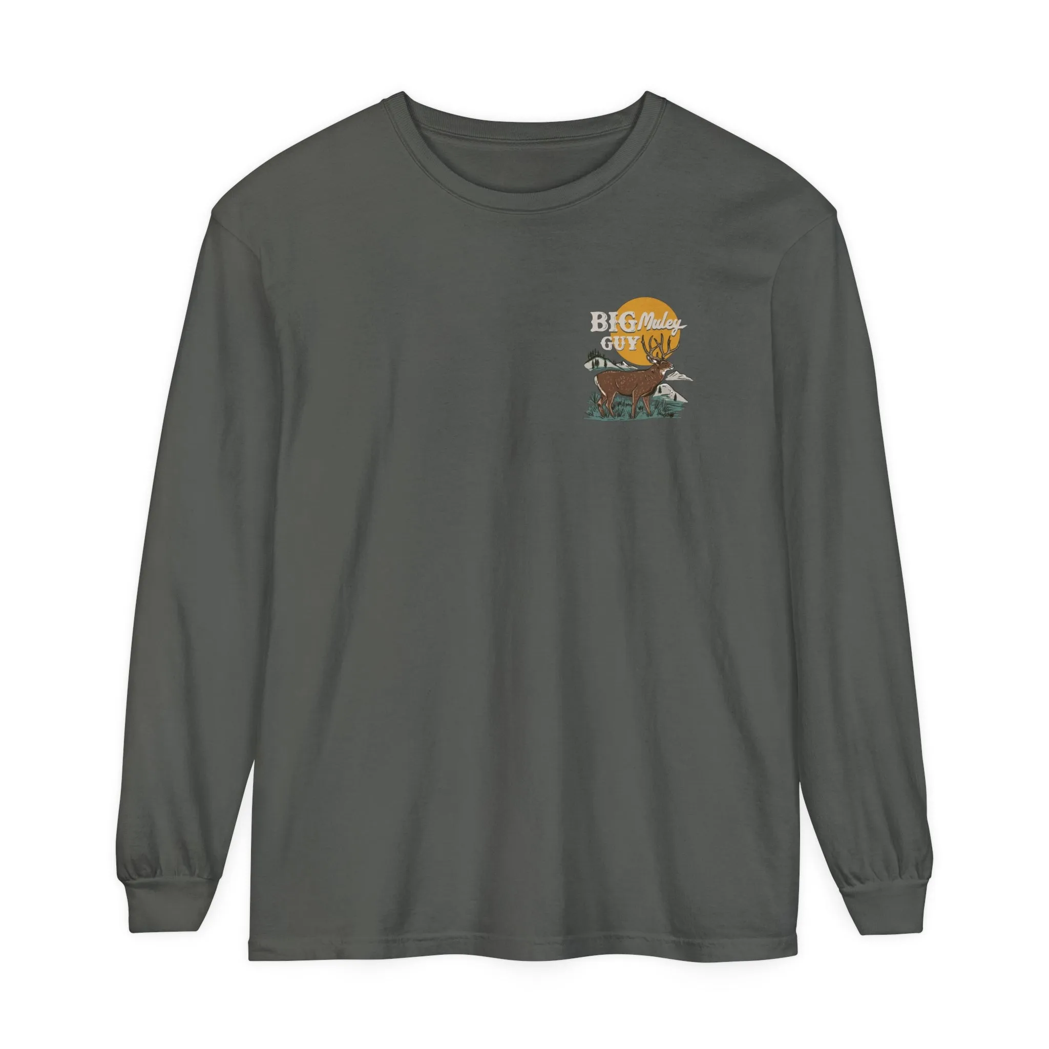 Big Mule Deer Guy Badge Long Sleeve Tee