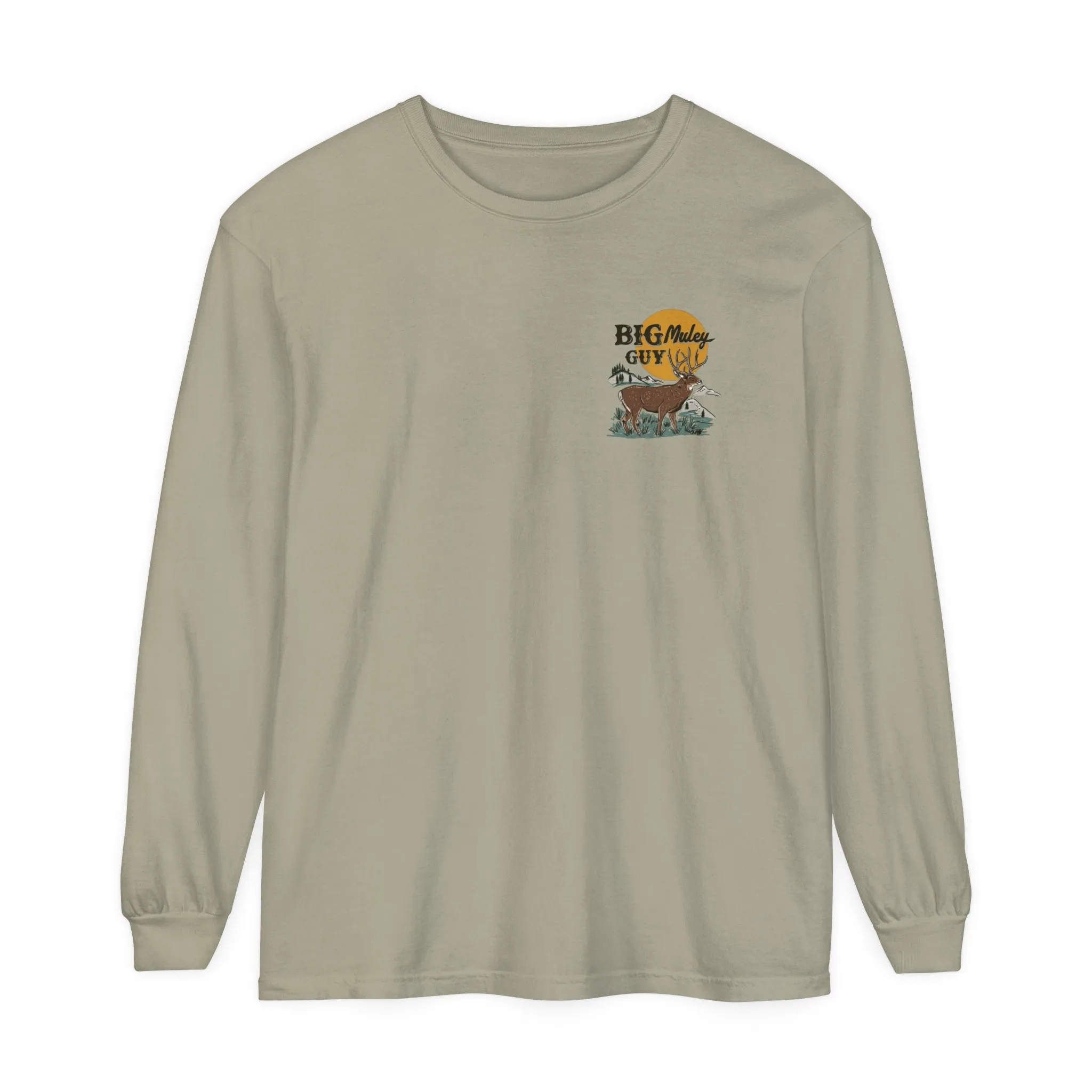 Big Mule Deer Guy Badge Long Sleeve Tee