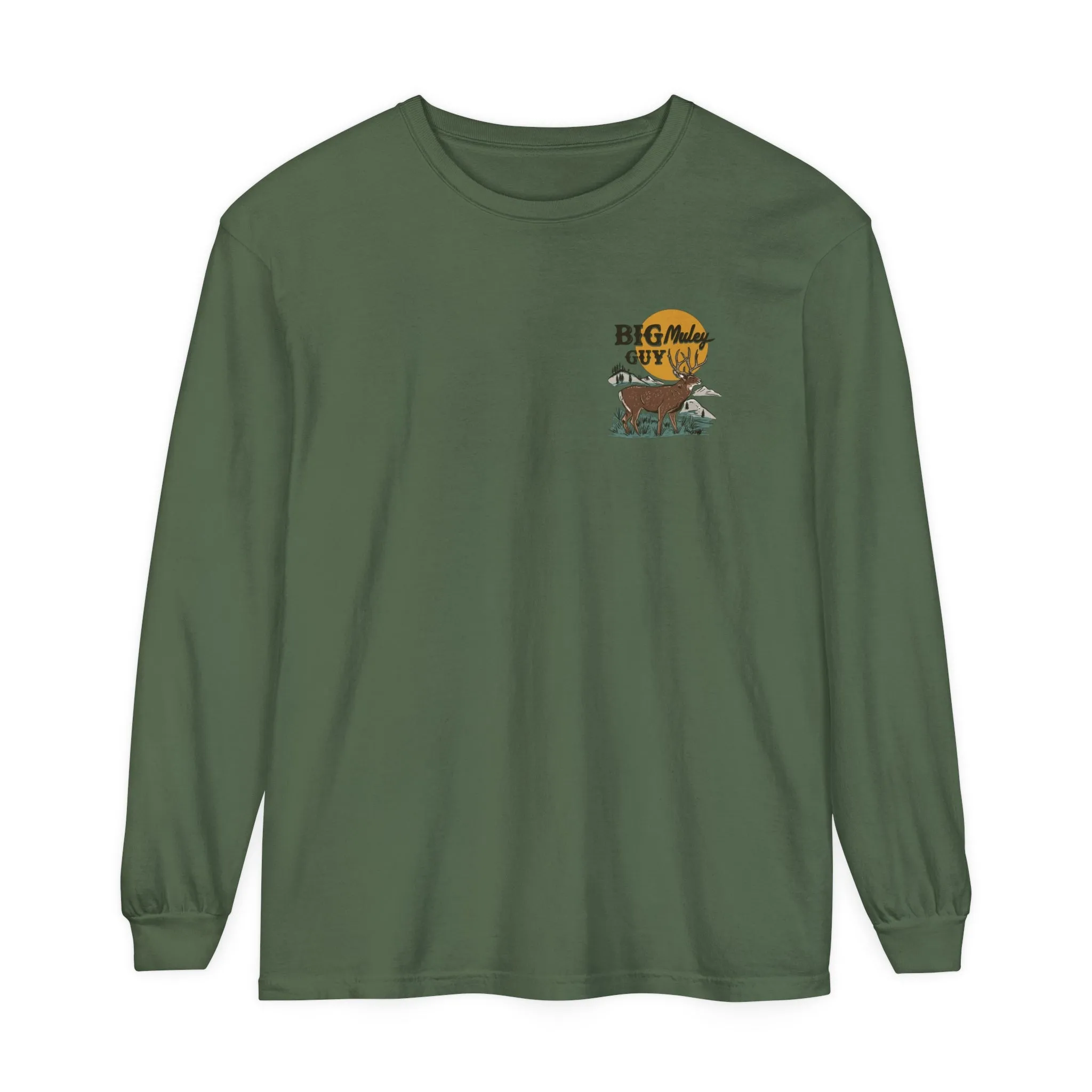 Big Mule Deer Guy Badge Long Sleeve Tee