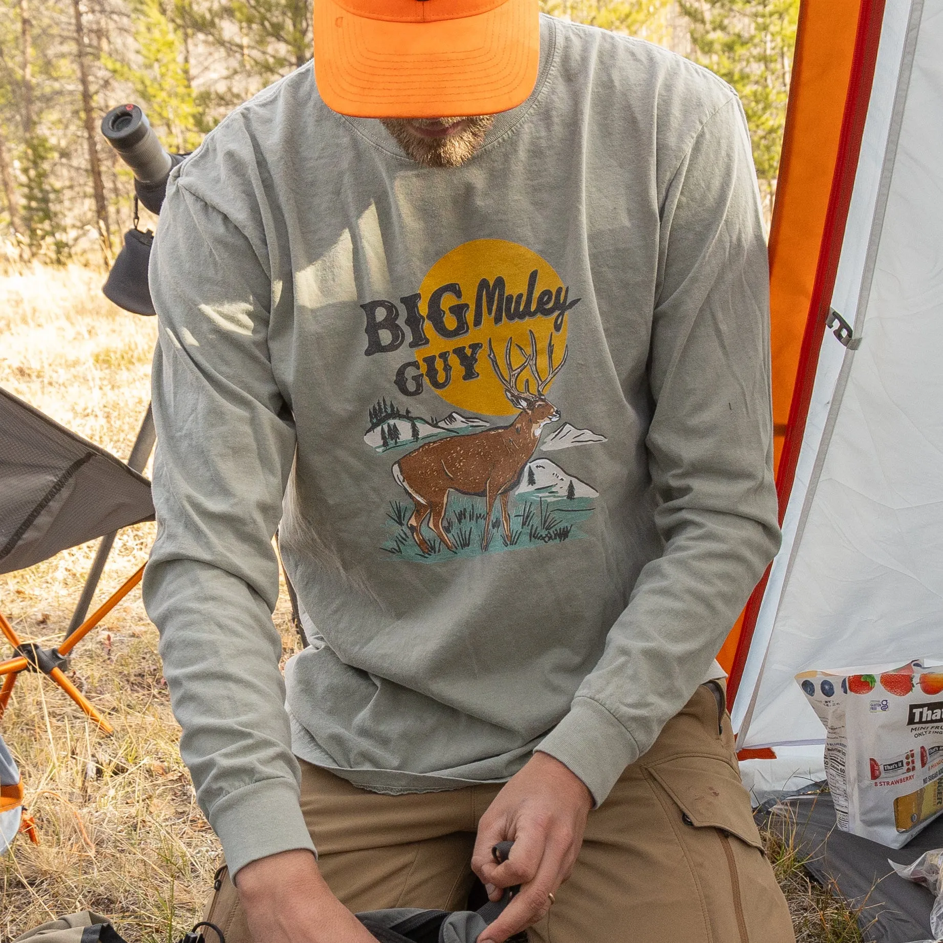 Big Mule Deer Guy Long Sleeve Tee