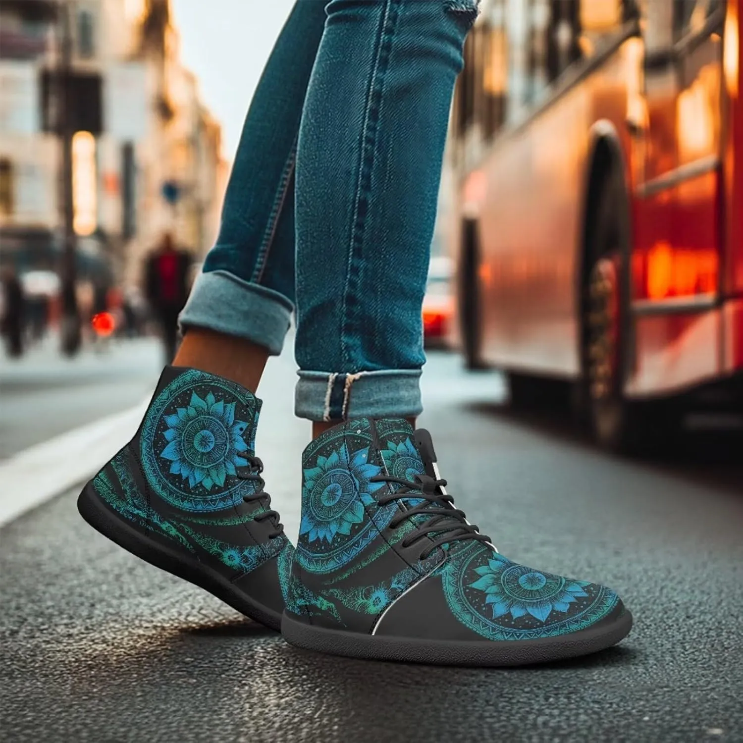 Binienty Zero Drop Sole Barefoot Men's Women's PU Leather Flat Minimalist Barefoot Sneakers Athletic Shoes Waterproof