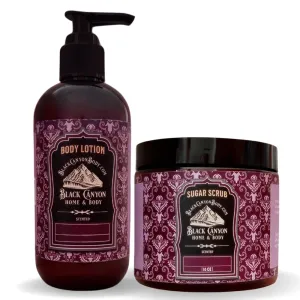 Black Canyon Red Clover & Tea Scented Body Lotion and Sugar Scrub Set, 12 Oz Lotion - 16 Oz Sugar Scrub