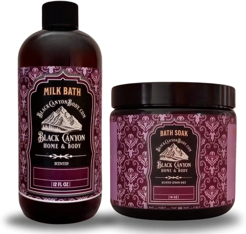 Black Canyon Red Clover & Tea Scented Milk Bath & Epsom Salt Bath Soak Set