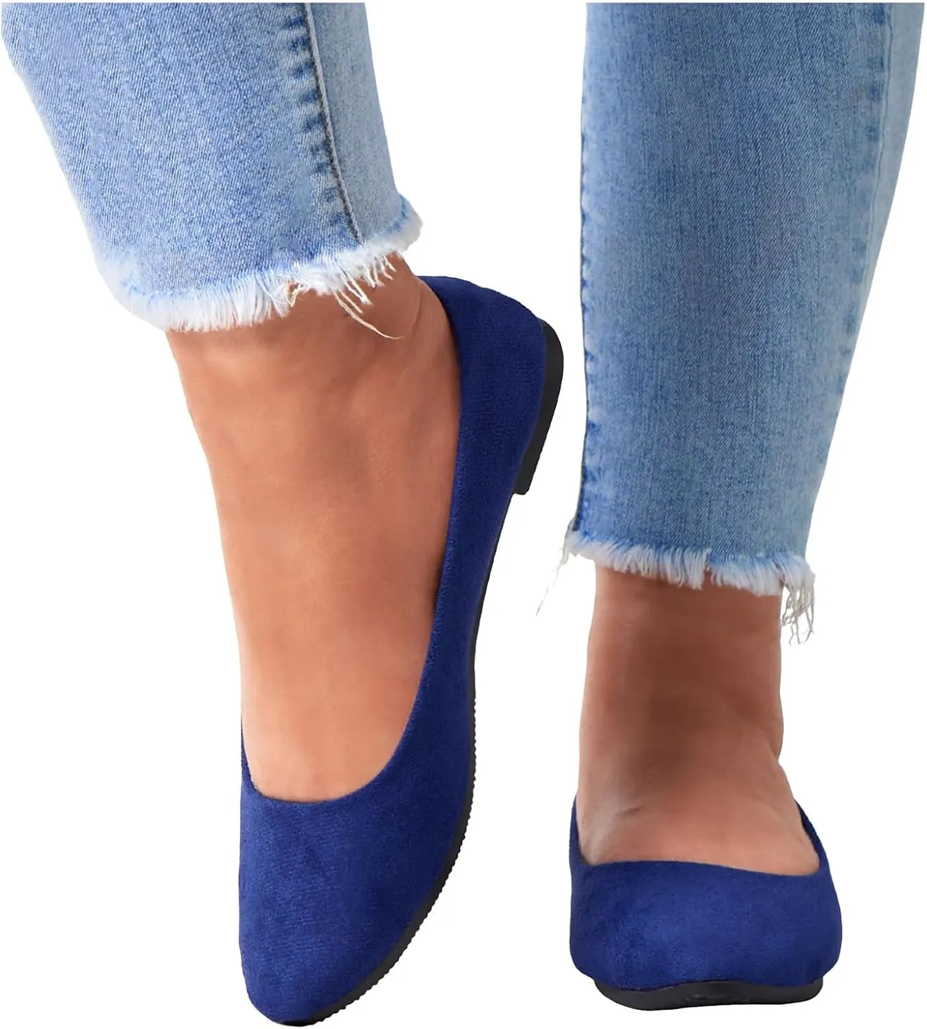Black Flats for Women Dressy Pointed Toe Ballet Flats Comfortable Classic Flat Shoes for Women Faux Suede Walking Flats Shoes