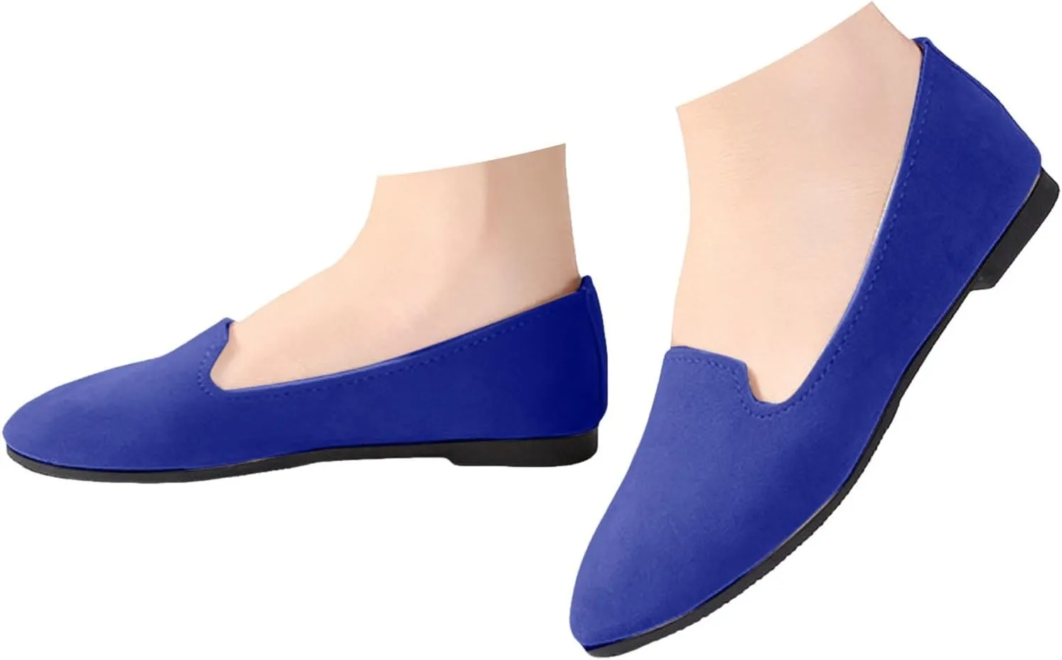 Black Flats for Women Slip on Classic Flats Comfortable Dressy Faux Suede Ballet Flats Shoes Casual Walking Flat Shoes for Women