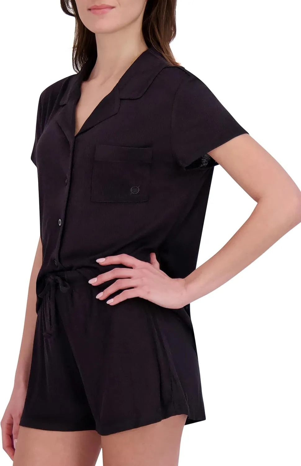 BORN Soft Modal Pajamas for Women, Short Pajama Set for Women 2 Piece with Classic Button Down Top and PJ Shorts