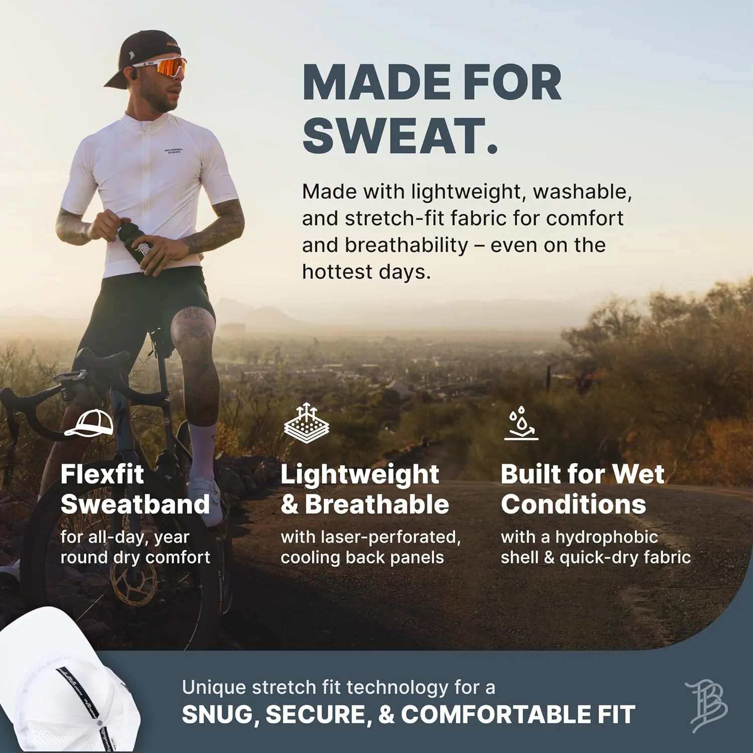 Branded Bills Montana Stealth PVC Flat Performance, Snapback Closure, Lightweight, Comfortable Baseball Cap