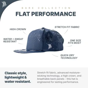 Branded Bills Nevada Stealth PVC Flat Performance, Snapback Closure, Lightweight, Comfortable Baseball Cap