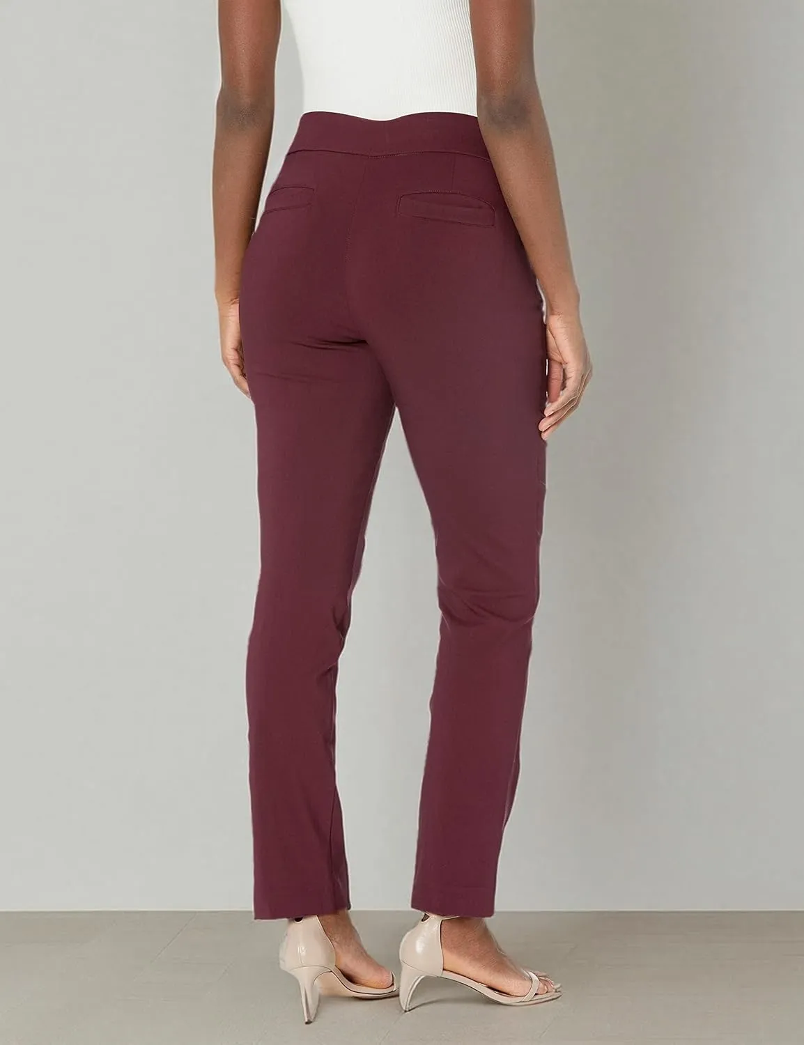 Briggs New York Women's Super Stretch Millennium Welt Pocket Pull on Career Pant (Average & Short & Tall Length)