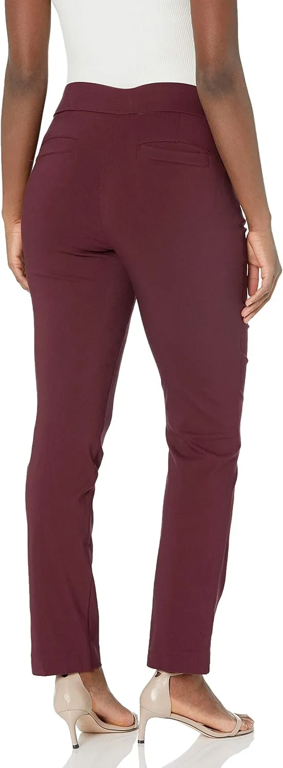 Briggs New York Women's Super Stretch Millennium Welt Pocket Pull on Career Pant (Average & Short & Tall Length)