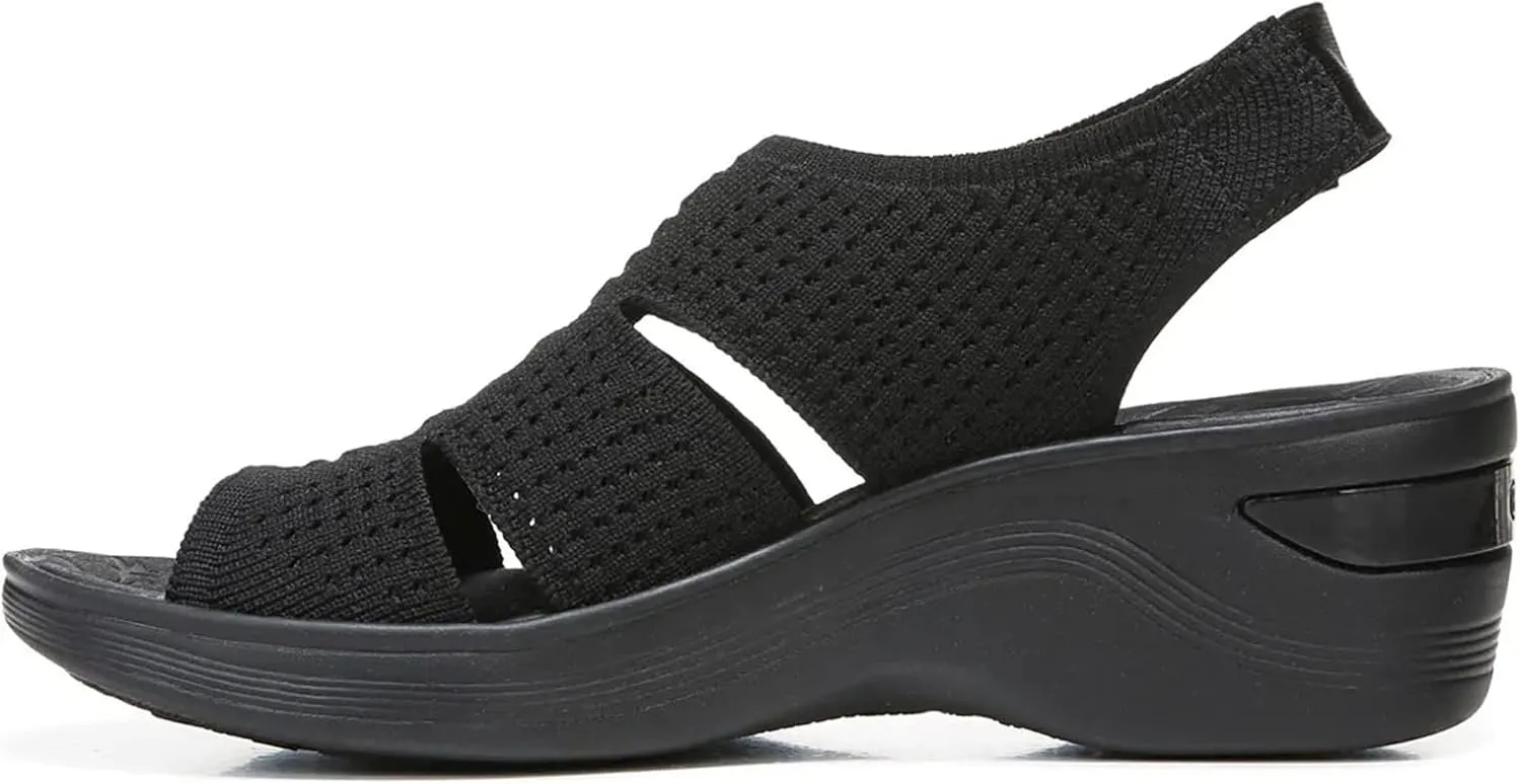 BZees Women's Double Up Slingback Wedge Sandal