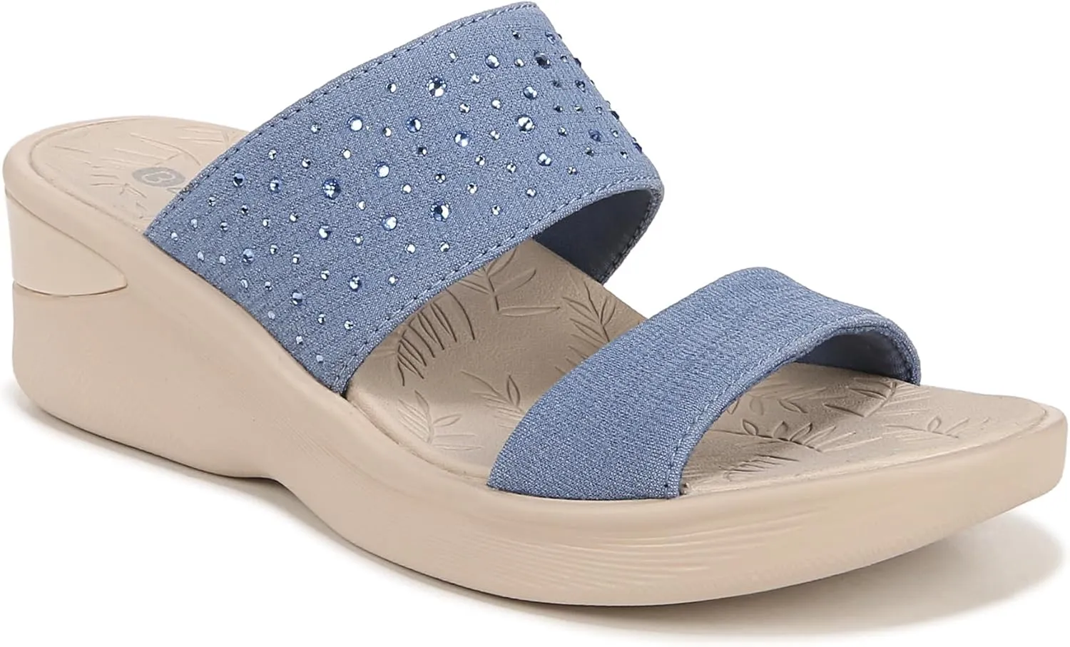 BZees Women's Sienna Bright Machine Washable Comfort Wedge Sandal