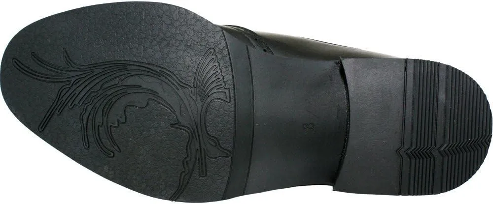Calden Men's Invisible Height Increasing Elevator Shoes - Black Leather Slip-on Wing-tip Chelsea Boots - 3 Inches Taller - K28802 - Size 11 D(M) US