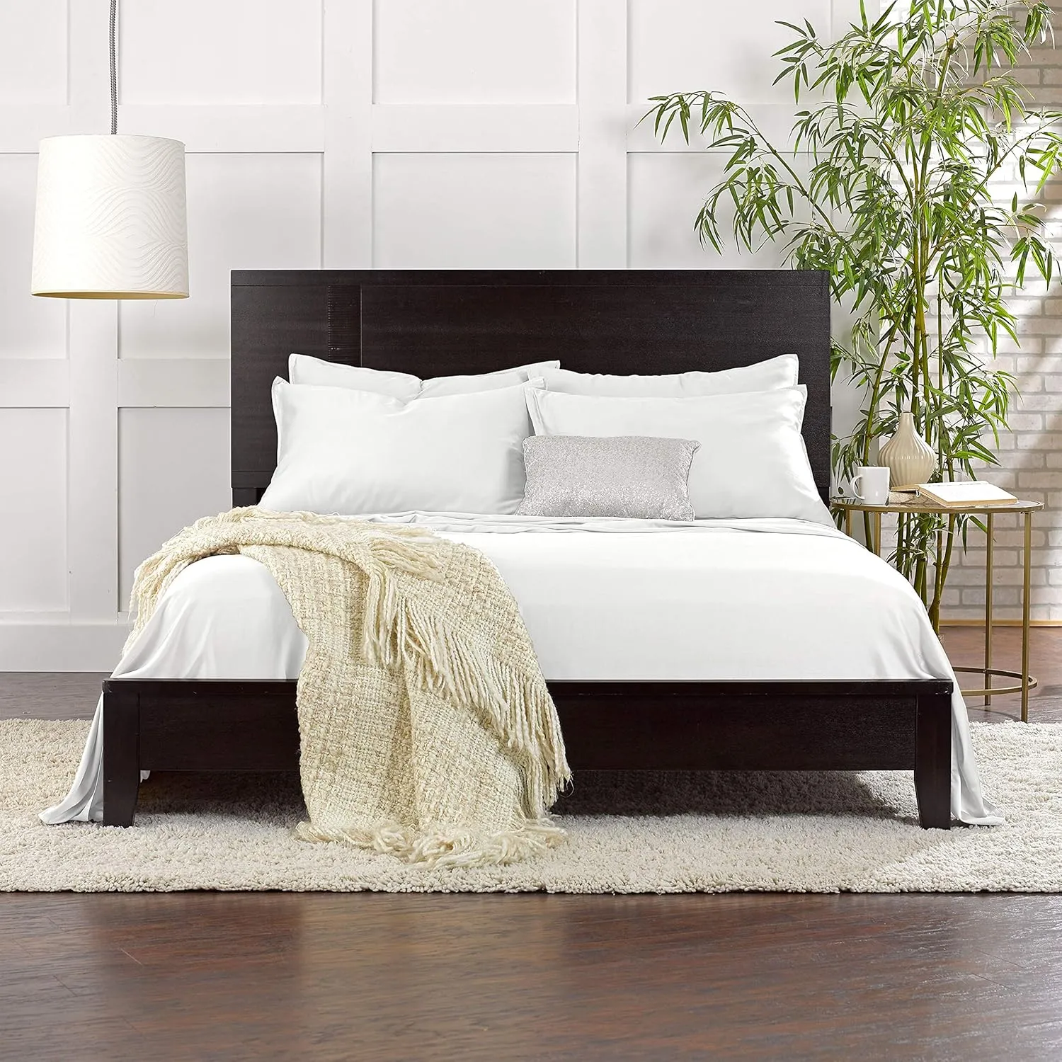 California King Sheets by Pure Bamboo, Genuine 100% Organic Viscose Derived from Bamboo Bed Sheet Set, Soft & Cooling, Double Stitching, Lifetime Quality Promise (California King, White)