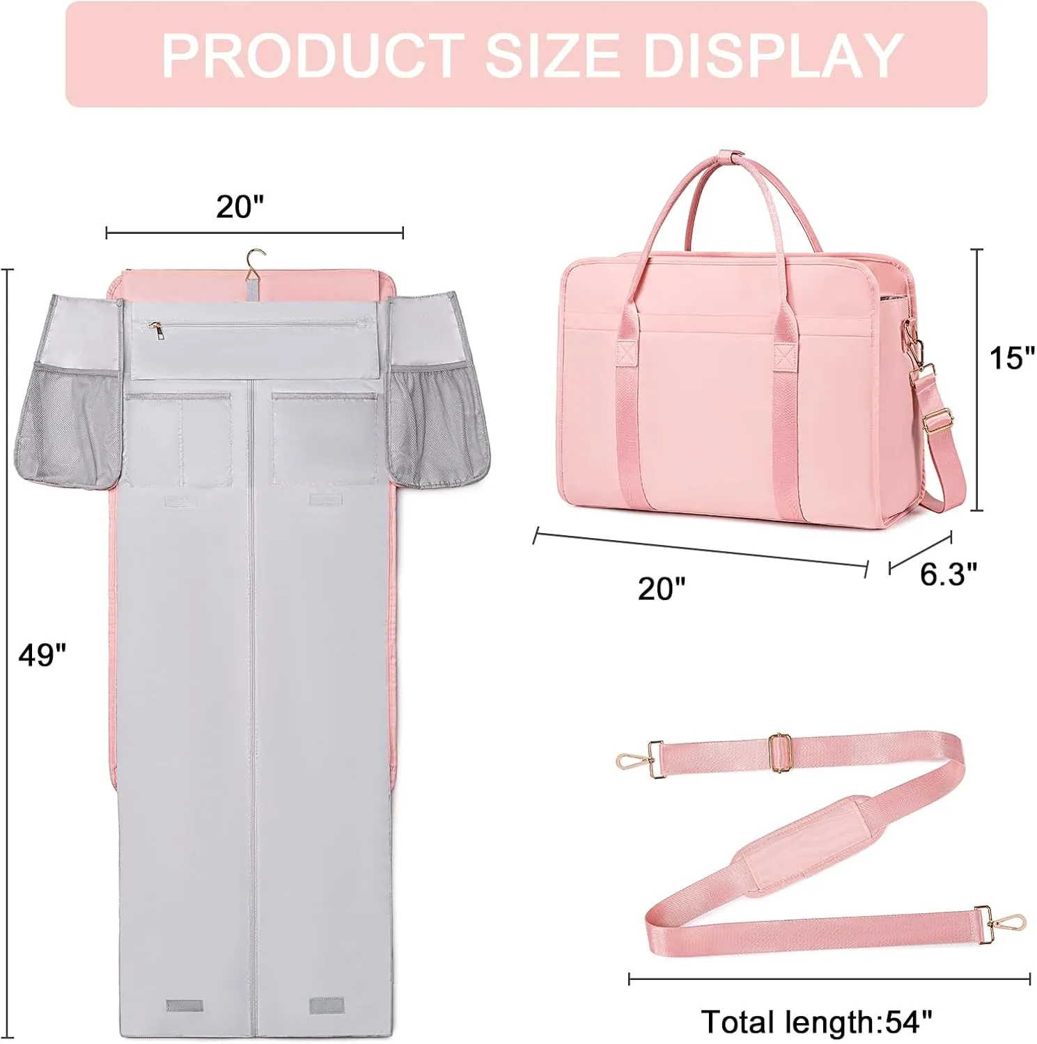 CAMTOP Garment Bags for Travel, Convertible Garment Duffle Bag for Women Men, Carry on Garment Bag Travel Duffel Bag