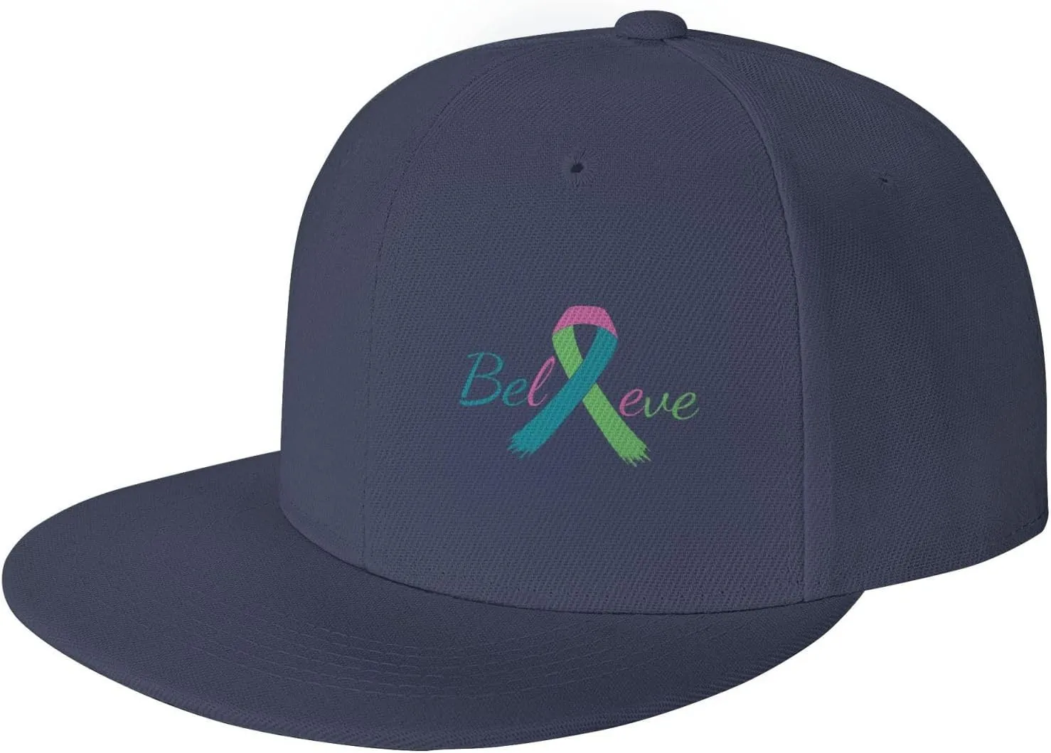 Cancer Believe Metastatic Breast Cancer Blue Pink Green Ribbon Fashion Flat Cap Adujstable Men Women Baseball Caps Outdoor